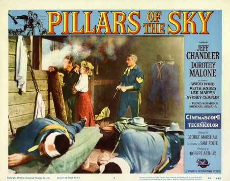 Dorothy Malone, Jeff Chandler - Pillars of the Sky - Lobbykaarten