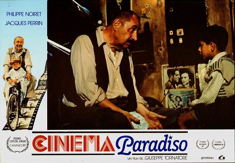 Philippe Noiret, Salvatore Cascio - Cinema Paradiso - Cartes de lobby