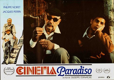Philippe Noiret, Marco Leonardi - Nuovo cinema Paradiso - Lobbykaarten