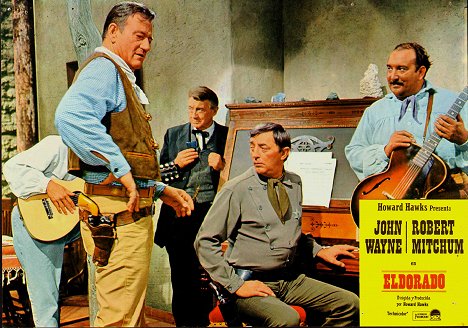 John Wayne, Paul Fix, Robert Mitchum - El Dorado - Lobbykarten
