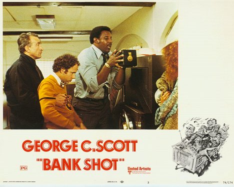 George C. Scott, Bob Balaban, Frank McRae - Bank Shot - Cartões lobby