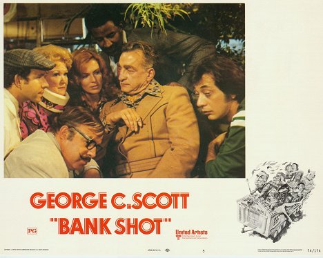 Bob Balaban, Sorrell Booke, Joanna Cassidy, Frank McRae, George C. Scott, Don Calfa - Bank Shot - Cartões lobby