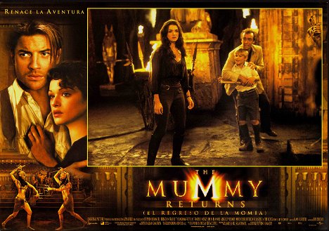 Rachel Weisz, Freddie Boath, John Hannah - The Mummy Returns - Lobbykaarten
