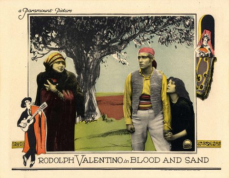 Nita Naldi, Rudolph Valentino, Lila Lee - Blood and Sand - Lobbykaarten