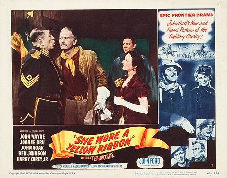 Victor McLaglen, John Wayne, Ben Johnson, Mildred Natwick - She Wore a Yellow Ribbon - Cartões lobby