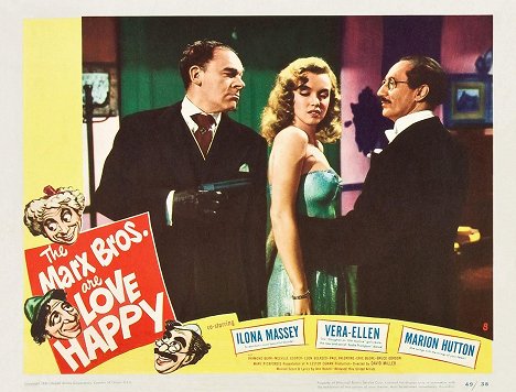 Melville Cooper, Marilyn Monroe, Groucho Marx - Love Happy - Lobby karty