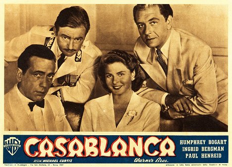 Humphrey Bogart, Claude Rains, Ingrid Bergman, Paul Henreid - Casablanca - Cartões lobby