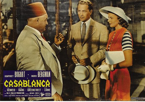 Sydney Greenstreet, Paul Henreid, Ingrid Bergman - Casablanca - Cartões lobby