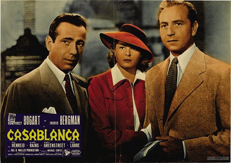 Humphrey Bogart, Ingrid Bergman, Paul Henreid - Casablanca - Lobbykaarten