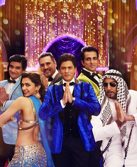 Vivaan Shah, Deepika Padukone, Boman Irani, Shahrukh Khan, Sonu Sood, Abhishek Bachchan - Happy New Year - Promoción
