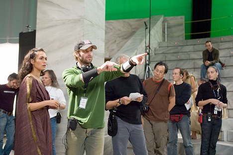 Lena Headey, Zack Snyder - 300 - Forgatási fotók