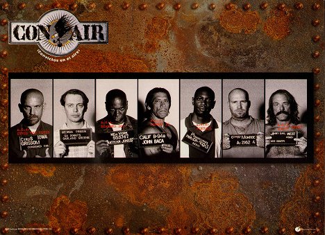 John Malkovich, Steve Buscemi, Ving Rhames, Danny Trejo, Dave Chappelle, Brendan Kelly, M.C. Gainey - Con Air - Lobbykarten