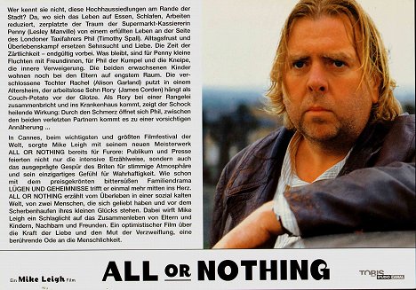 Timothy Spall - All or Nothing - Lobby Cards