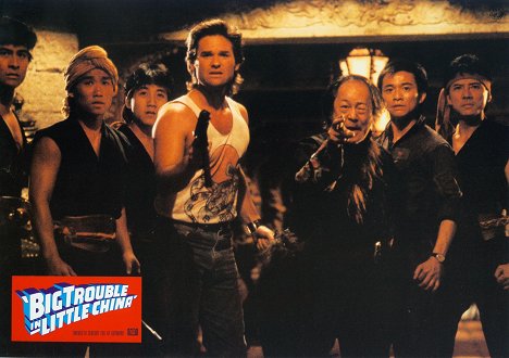 Kurt Russell, Victor Wong, Dennis Dun - Big Trouble in Little China - Lobbykaarten
