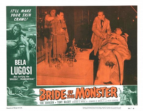 Tor Johnson, Tony McCoy, Bela Lugosi, Loretta King - Bride of the Monster - Lobbykaarten