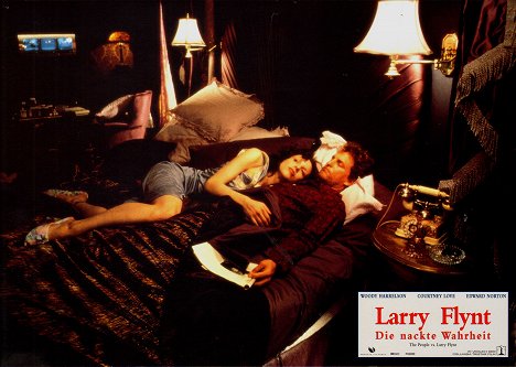 Courtney Love, Woody Harrelson - Larry Flynt - Die nackte Wahrheit - Lobbykarten