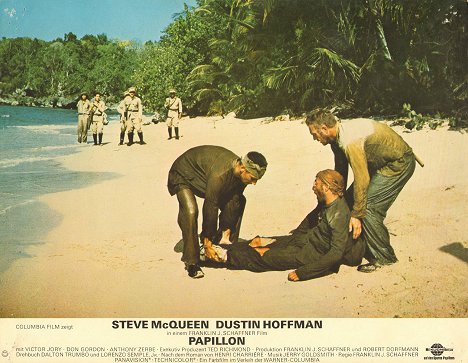 Robert Deman, Dustin Hoffman, Steve McQueen - Papillon - Lobbykaarten