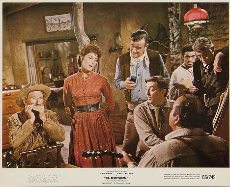Arthur Hunnicutt, Charlene Holt, John Wayne, Robert Mitchum - El Dorado - Lobbykaarten
