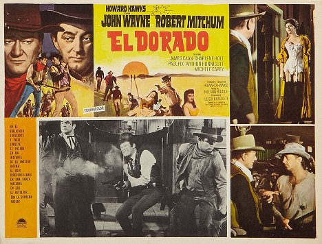 Edward Asner, John Wayne, Charlene Holt, Robert Mitchum - El Dorado - Lobbykaarten