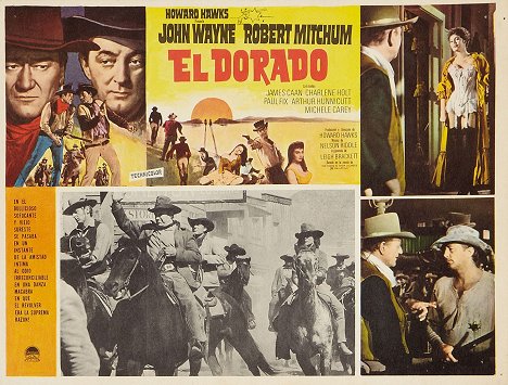 John Wayne, Charlene Holt, Robert Mitchum - El Dorado - Lobbykaarten