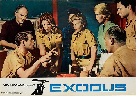 Paul Newman, Alexandra Stewart, Eva Marie Saint, Sal Mineo - Exodus - Lobbykarten
