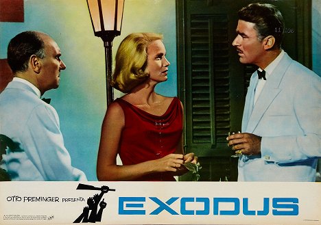 Ralph Richardson, Eva Marie Saint, Peter Lawford - Exodus - Lobbykarten