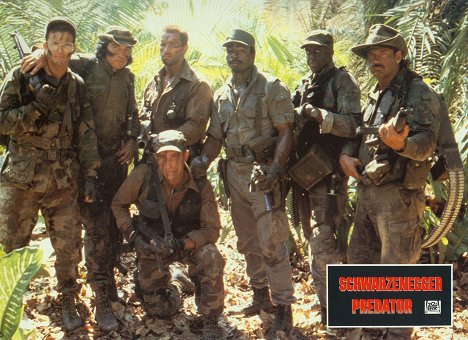 Shane Black, Sonny Landham, Arnold Schwarzenegger, Richard Chaves, Carl Weathers, Bill Duke, Jesse Ventura - Predator - Lobbykaarten