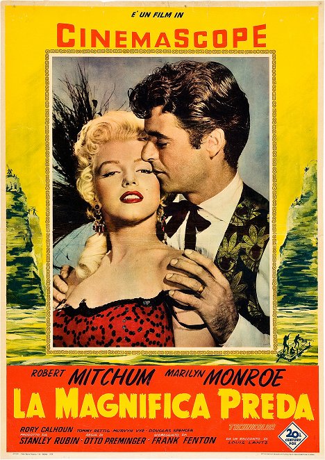 Marilyn Monroe, Rory Calhoun - River of No Return - Cartões lobby