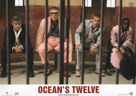 George Clooney, Elliott Gould, Brad Pitt, Don Cheadle - Ocean's Twelve - Lobbykarten