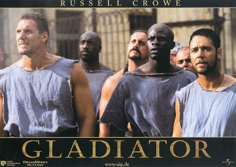 Ralf Moeller, Djimon Hounsou, Russell Crowe - Gladiator - Lobby karty