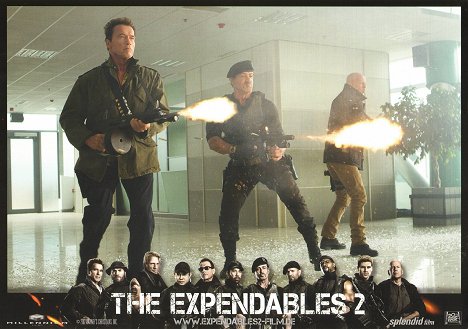 Arnold Schwarzenegger, Sylvester Stallone, Bruce Willis - Expendables 2 : Unité spéciale - Cartes de lobby
