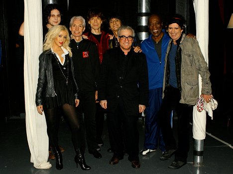 Jack White, Christina Aguilera, Charlie Watts, Mick Jagger, Ronnie Wood, Martin Scorsese, Keith Richards - Rolling Stones - Shine a Light - Filmfotos