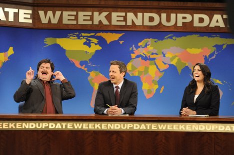 Bobby Moynihan, Seth Meyers, Cecily Strong - Saturday Night Live - Photos