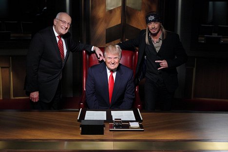 George Ross, Donald Trump, Bret Michaels - The Apprentice - Van de set