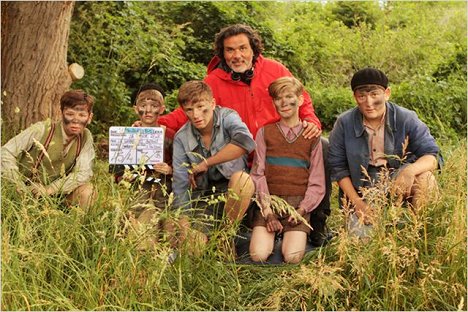 Clément Godefroy, Jean Texier, Christophe Barratier - La Nouvelle Guerre des boutons - Tournage