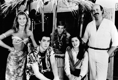 Nicollette Sheridan, John Cusack, Anthony Edwards, Daphne Zuniga, Rob Reiner - The Sure Thing - Van de set