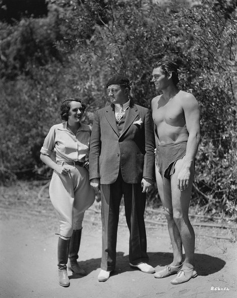 Benita Hume, Elmo Lincoln, Johnny Weissmuller - Tarzan Escapes - Making of