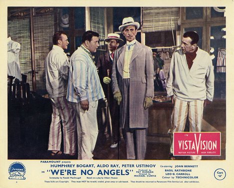 Aldo Ray, Peter Ustinov, John Baer, Basil Rathbone, Humphrey Bogart - No somos ángeles - Fotocromos