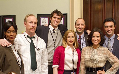 Sufe Bradshaw, Matt Walsh, Timothy Simons, Anna Chlumsky, Tony Hale, Julia Louis-Dreyfus, Reid Scott - Veep - Kuvat kuvauksista