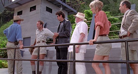 Bob Peck, Jeff Goldblum, Richard Attenborough, Laura Dern - Jurassic Park - Van film