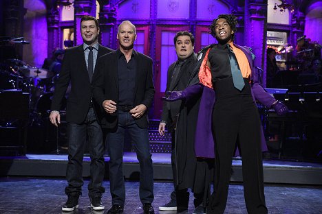 Taran Killam, Michael Keaton, Bobby Moynihan, Jay Pharoah - Saturday Night Live - Photos