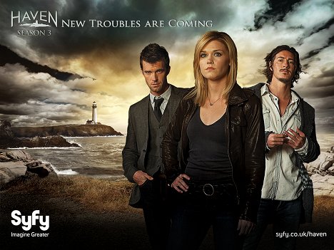 Lucas Bryant, Emily Rose, Eric Balfour - Haven - Lobby Cards