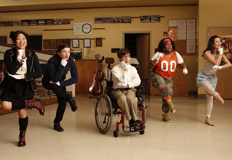 Jenna Ushkowitz, Chris Colfer, Kevin McHale, Amber Riley, Lea Michele - Glee - Uuteen nousuun - Kuvat elokuvasta