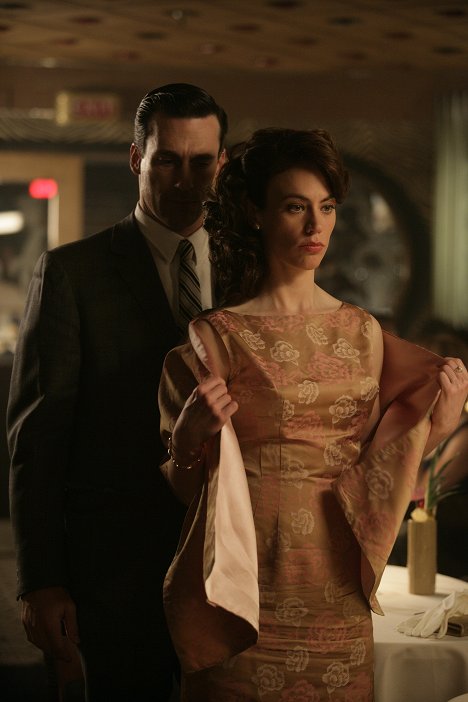 Jon Hamm, Maggie Siff - Mad Men - Schall und Rauch - Filmfotos