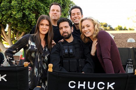 Sarah Lancaster, Adam Baldwin, Joshua Gomez, Zachary Levi, Yvonne Strahovski - Chuck - Chuck Versus Sarah - Z nakrúcania