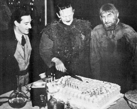 Basil Rathbone, Boris Karloff, Bela Lugosi - Frankensteinův syn - Z natáčení