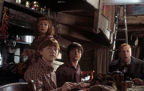 Julie Walters, Rupert Grint, Daniel Radcliffe, Mark Williams - Harry Potter und die Kammer des Schreckens - Filmfotos