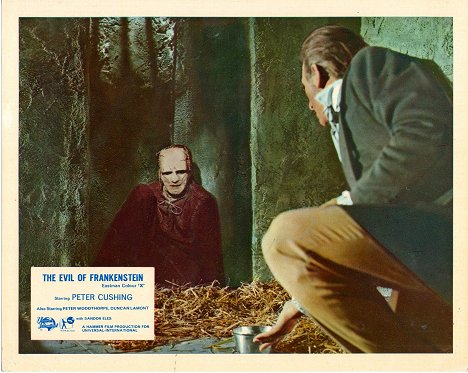 Kiwi Kingston, Peter Cushing - The Evil of Frankenstein - Lobbykarten