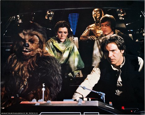 Peter Mayhew, Carrie Fisher, Mark Hamill, Harrison Ford - Star Wars: Die Rückkehr der Jedi-Ritter - Lobbykarten