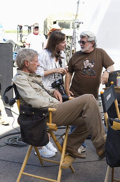 Harrison Ford, Kathleen Kennedy, George Lucas - Indiana Jones e o Reino da Caveira de Cristal - De filmagens